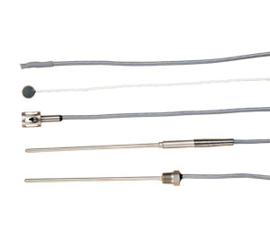 OL-700 Series :Linear Response Thermistor Probes with 10-foot Cable terminated in 3 stripped leads, Various Applications and Styles