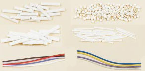 SH, DH, OV, FS, FBGS, TF Series:Ceramic Beads, PFA and Fiberglass Sleeving (Single Hole, Double Hole, Oval, and Fish Spine Beads)